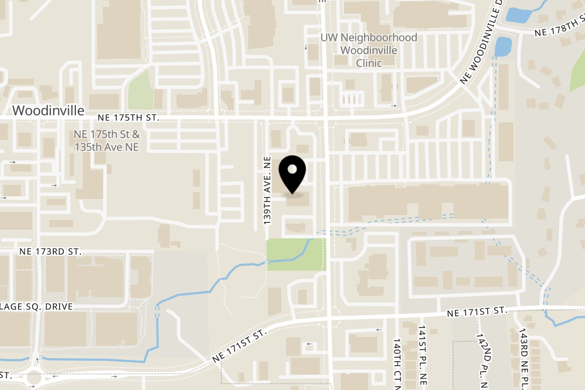 Map showing the location of Curry Leaf Cuisine of India on 17311 140th Ave NE in Woodinville